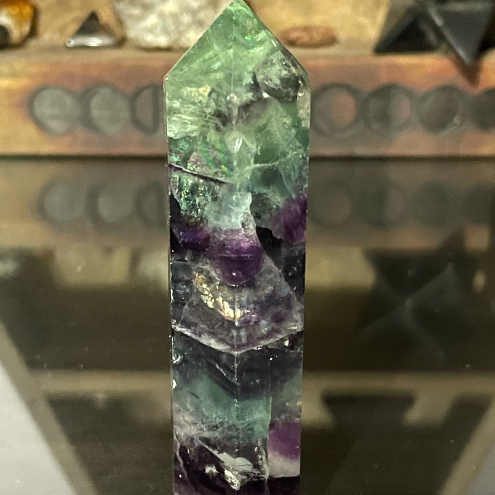 Rainbow Fluorite Point Crystal